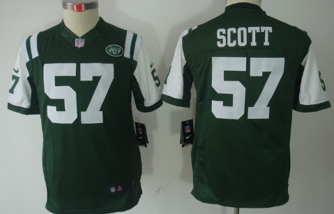 Nike New York Jets #57 Bart Scott Green Limited Kids Jersey