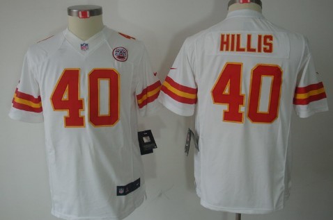 Nike Kansas City Chiefs #40 Peyton Hillis White Limited Kids Jersey