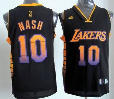 Los Angeles Lakers #10 Steve Nash 2012 Vibe Black Fashion Jersey