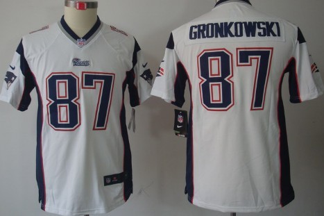 Nike New England Patriots #87 Rob Gronkowski White Limited Kids Jersey