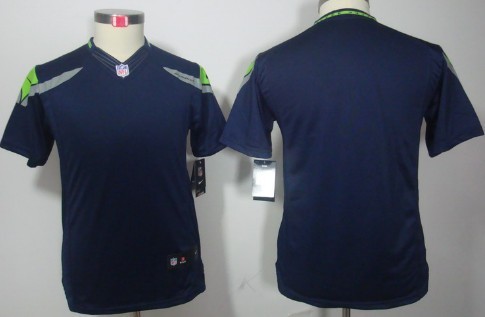 Nike Seattle Seahawks Blank Navy Blue Limited Kids Jersey