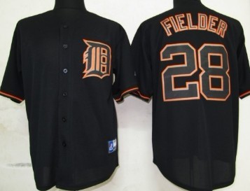 Detroit Tigers #28 Prince Fielder 2012 Black Fashion Jersey