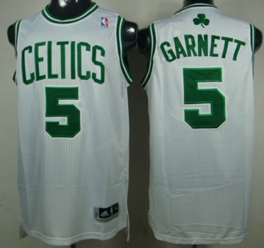 Boston Celtics #5 Kevin Garnett Revolution 30 Authentic White Jersey