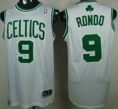 Boston Celtics #9 Rajon Rondo Revolution 30 Authentic White Jersey