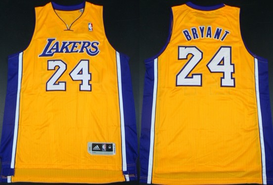 Los Angeles Lakers #24 Kobe Bryant Revolution 30 Authentic Yellow Jersey