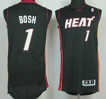 Miami Heat #1 Chris Bosh Revolution 30 Authentic Black Jersey