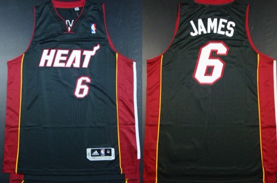 Miami Heat #6 LeBron James Revolution 30 Authentic Black Jersey