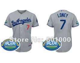Los Angeles Dodgers #7 James Loney Gray 50TH Jersey