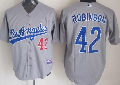 Los Angeles Dodgers #42 Jackie Robinson Gray Cool Base Jersey