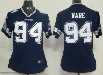 Nike Dallas Cowboys #94 DeMarcus Ware Blue Game Womens Jersey