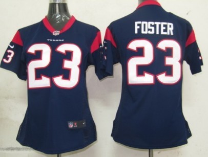 Nike Houston Texans #23 Arian Foster Blue Game Womens Jersey