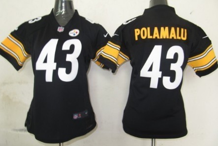 Nike Pittsburgh Steelers #43 Troy Polamalu Black Game Womens Jersey