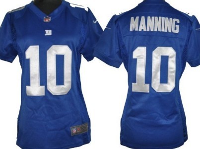 Nike New York Giants #10 Eli Manning Blue Game Womens Jersey