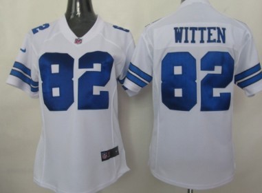 Nike Dallas Cowboys #82 Jason Witten White Game Womens Jersey