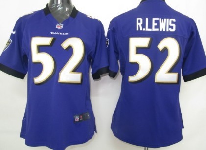 Nike Baltimore Ravens #52 Ray Lewis Purple Game Womens Jersey