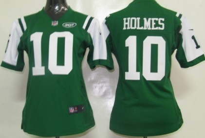Nike New York Jets #10 Santonio Holmes Green Game Womens Jersey