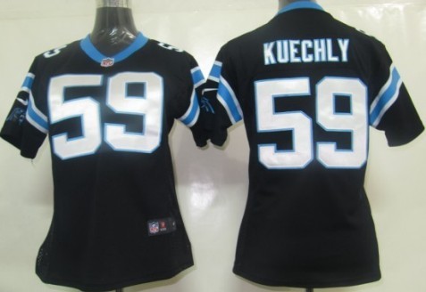 Nike Carolina Panthers #59 Luke Kuechly Black Game Womens Jersey