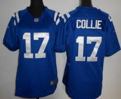 Nike Indianapolis Colts #17 Austin Collie Blue Game Womens Jersey
