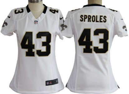 Nike New Orleans Saints #43 Darren Sproles White Game Womens Jersey