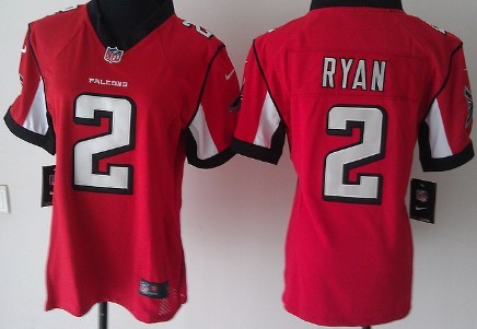 Nike Atlanta Falcons #2 Matt Ryan Red Game Womens Jersey