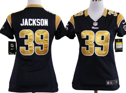 Nike St. Louis Rams #39 Steven Jackson Navy Blue Game Womens Jersey