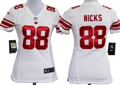 Nike New York Giants #88 Hakeem Nicks White Game Womens Jersey