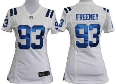Nike Indianapolis Colts #93 Dwight Freeney White Game Womens Jersey