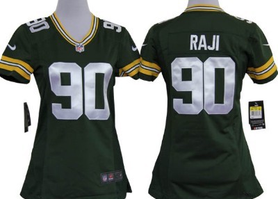 Nike Green Bay Packers #90 B.J. Raji Green Game Womens Jersey
