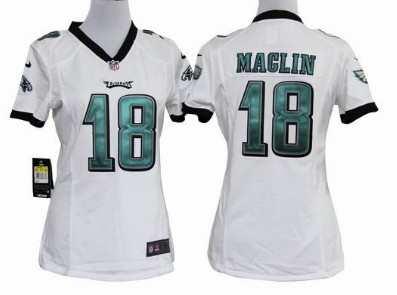 Nike Philadelphia Eagles #18 Jeremy Maclin White Game Womens Jersey