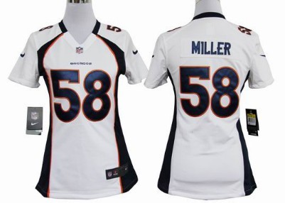 Nike Denver Broncos #58 Von Miller White Game Womens Jersey