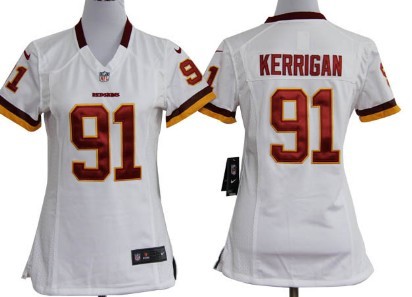 Nike Washington Redskins #91 Ryan Kerrigan White Game Womens Jersey