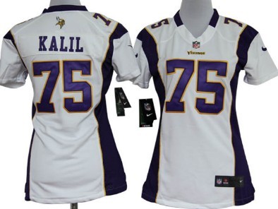 Nike Minnesota Vikings #75 Matt Kalil White Womens Jersey
