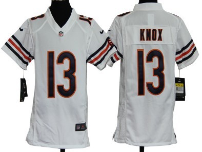 Nike Chicago Bears #13 Johnny Knox White Game Kids Jersey