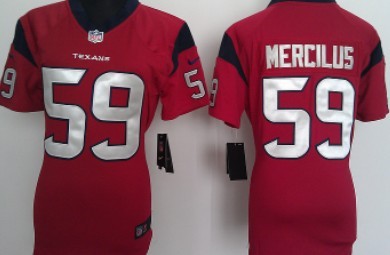 Nike Houston Texans #59 Whitney Mercilus Red Game Womens Jersey