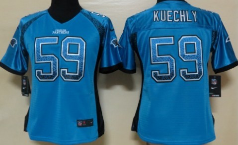 Nike Carolina Panthers #59 Luke Kuechly 2013 Drift Fashion Blue Womens Jersey