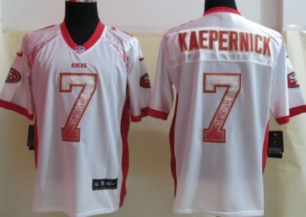 Nike San Francisco 49ers #7 Colin Kaepernick 2013 Drift Fashion White Elite Jersey