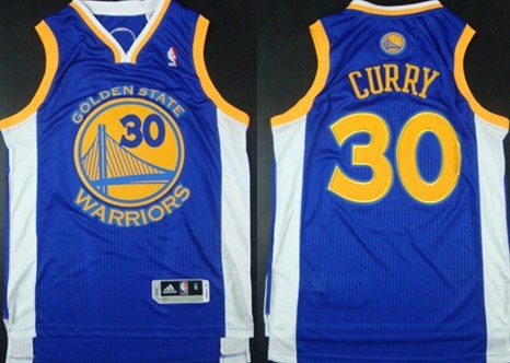 Golden State Warriors #30 Stephen Curry Revolution 30 Authentic Blue Jersey
