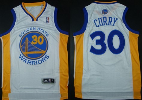 Golden State Warriors #30 Stephen Curry Revolution 30 Authentic White Jersey