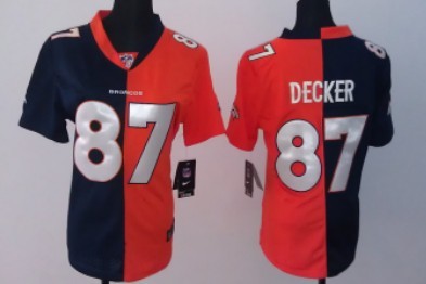 Nike Denver Broncos #87 Eric Decker Blue/Orange Two Tone Womens Jersey