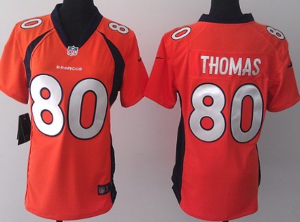 Nike Denver Broncos #80 Julius Thomas 2013 Orange Game Womens Jersey