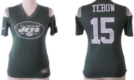 Nike New York Jets #15 Tim Tebow 2012 Green Womens Field Flirt Fashion Jersey