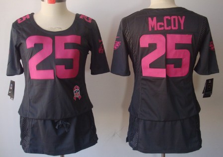 Nike Philadelphia Eagles #25 LeSean McCoy Breast Cancer Awareness Gray Womens Jersey