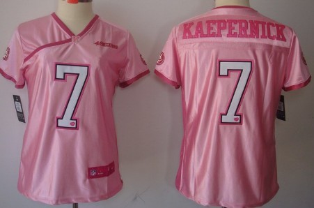 Nike San Francisco 49ers #7 Colin Kaepernick Pink Love Womens Jersey