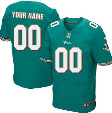 Men's Nike Miami Dolphins Customized Green Elite Jersey
