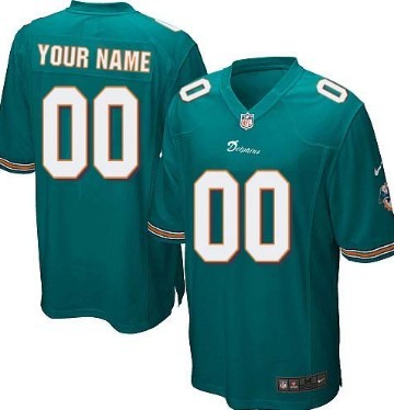Men's Nike Miami Dolphins Customized Green Game Jersey