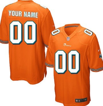 Kids' Nike Miami Dolphins Customized Orange Game Jersey