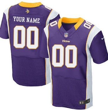 Men's Nike Minnesota Vikings Customized Purple Elite Jersey