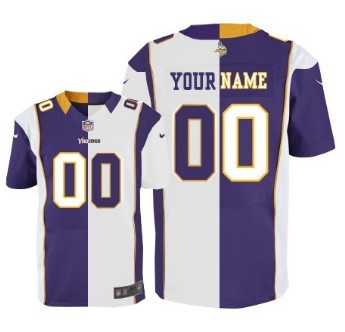 Men's Nike Minnesota Vikings Customized Purple/White Two Tone Elite Jersey