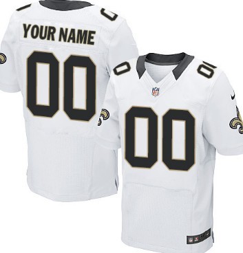 Men's Nike New Orleans Saints Customized White Elite Jersey