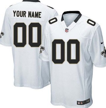 Kids' Nike New Orleans Saints Customized White Game Jersey